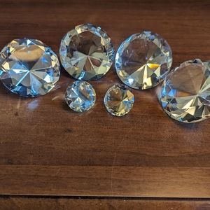 Vintage crystal diamonds (lot)